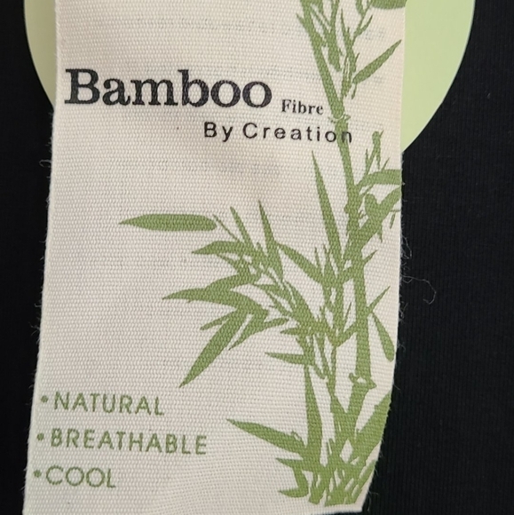CREATION Bamboo Black Crew Neck Top Size Medium NWT - Picture 5 of 6